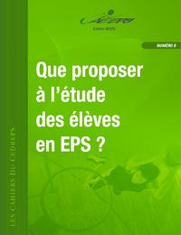 Que proposer à l'étude des élèves en EPS ?